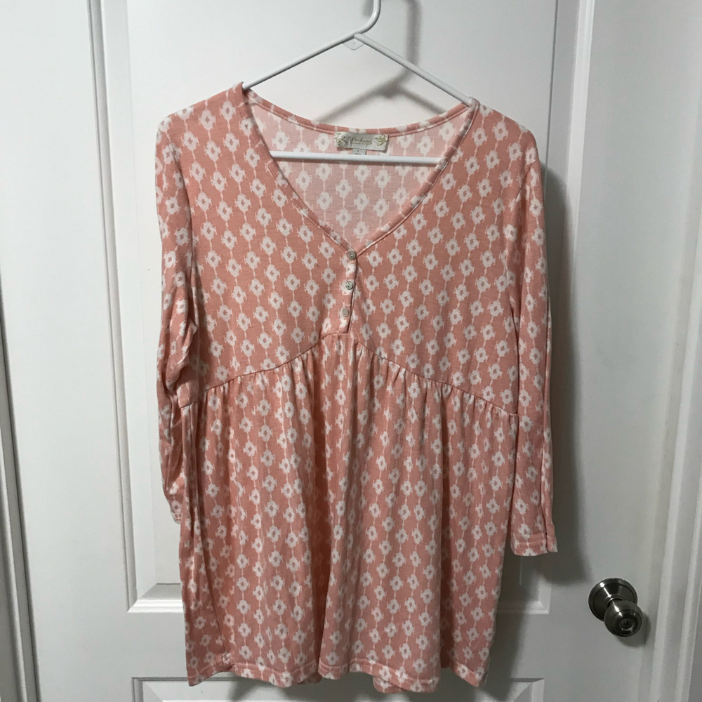Suzanne Betro Weekend Pink Tunic Large EUC